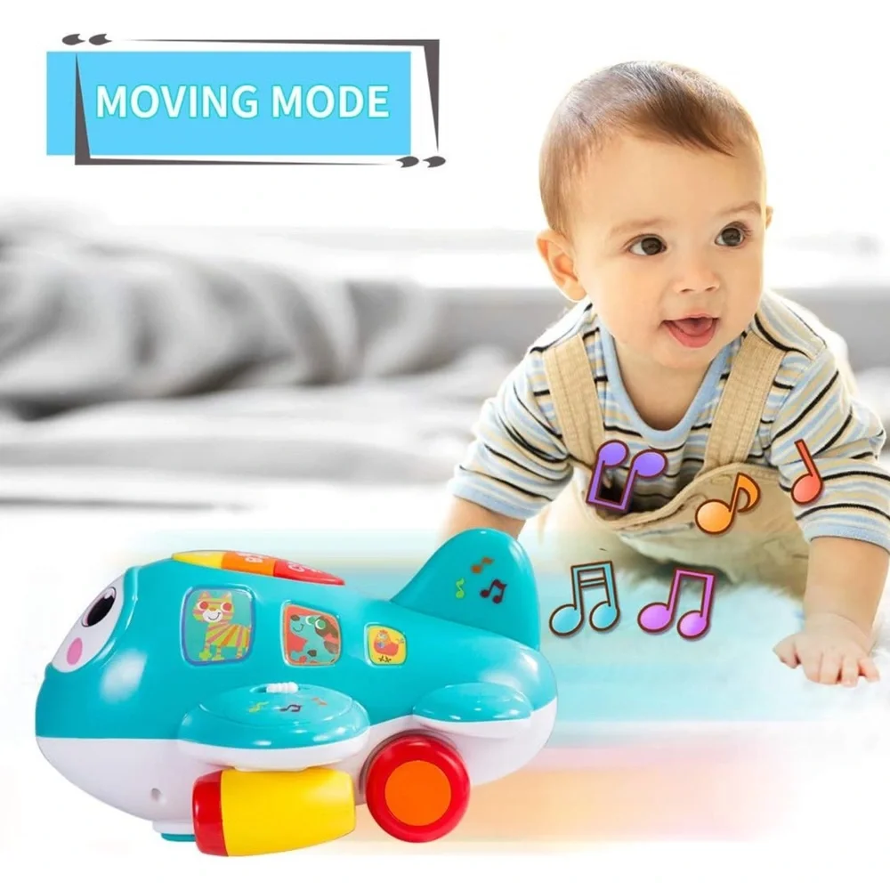 Musical Toy w/ Lights, Electronic Moving Airplane Baby Development Toy